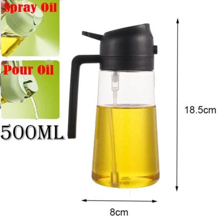 2 in 1 Oil Spray Bottle--Black