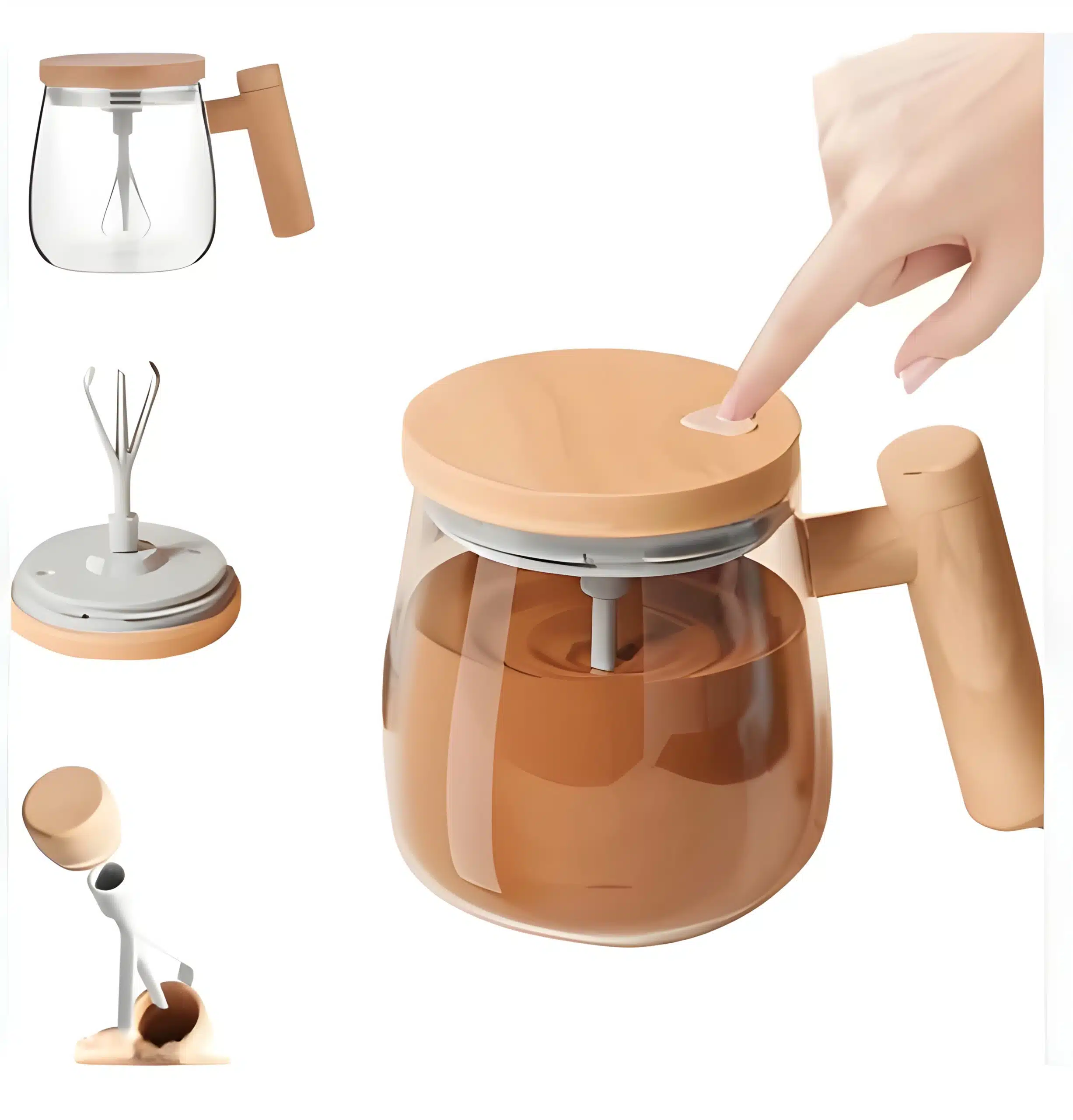 Auto Stirring Coffee Glass Cup