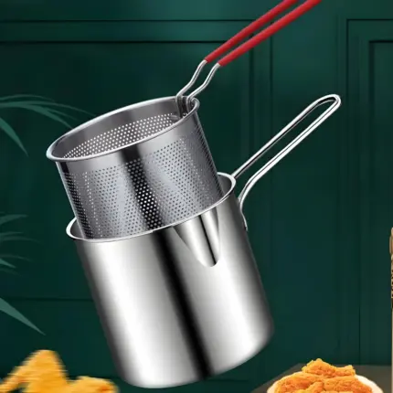 Deep frying pot। Stainless Steel (ভাজাপোড়া করতে তেল অপচয় হবে না)
