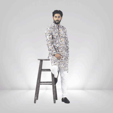 Men's Premium Printed Panjabi_1