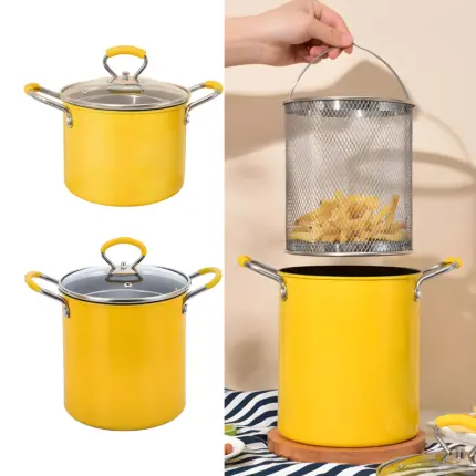 Multifunctional Deep frying pot । Stainless Steel (ভাজাপোড়া করতে তেল অপচয় হবে না)