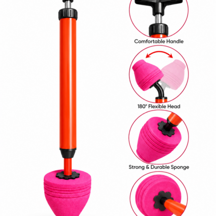 High Pressure plunger | কোনো ক্ষতিকর কেমিক্যাল বা মিস্ত্রি ছাড়াই খুব সহজে ড্রেন ব্লক পরিষ্কার করা যায়