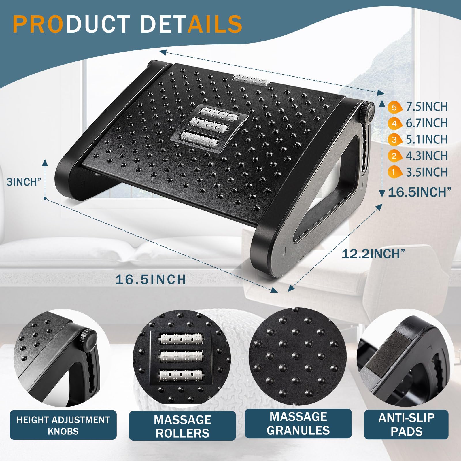 Adjustable Ergonomic Footrest | কাজ ও বিশ্রামের সময় দেয় বাড়তি আরাম